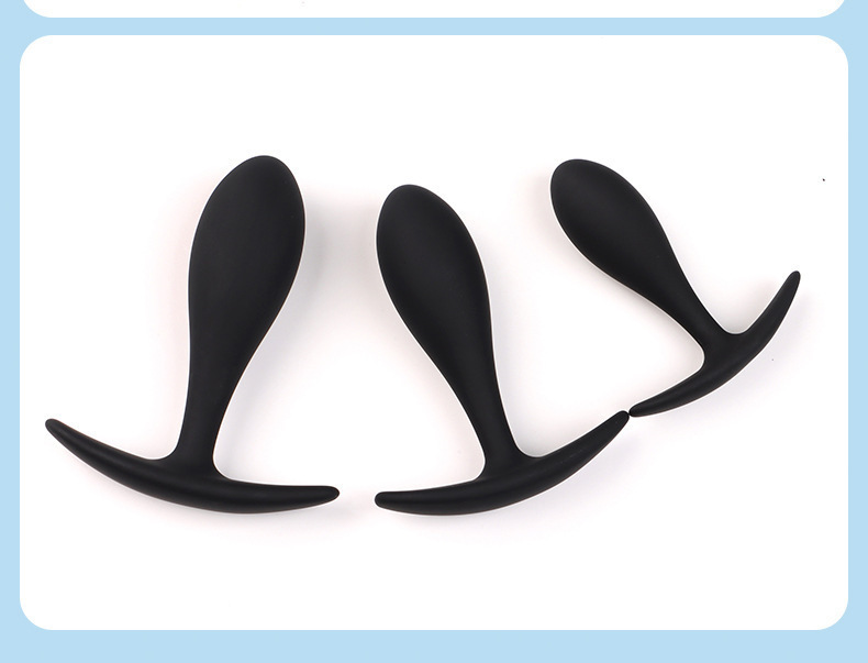 Silicone Anal Plug, Large Black Anchor Teardrop Design, Smooth Body-Safe Silicone — detail image 14