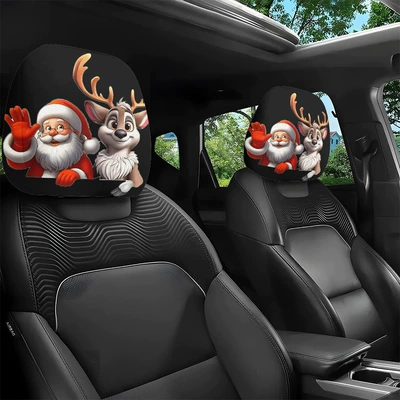 Universal seat cover Car Pillowcase Elastic Printed - 02-double-sided-printing-1pc-26cm28cm