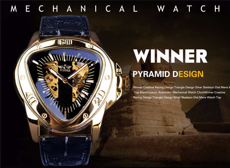 Men's Automatic Mechanical Watch With Triangular Dial And Case_voghion.com