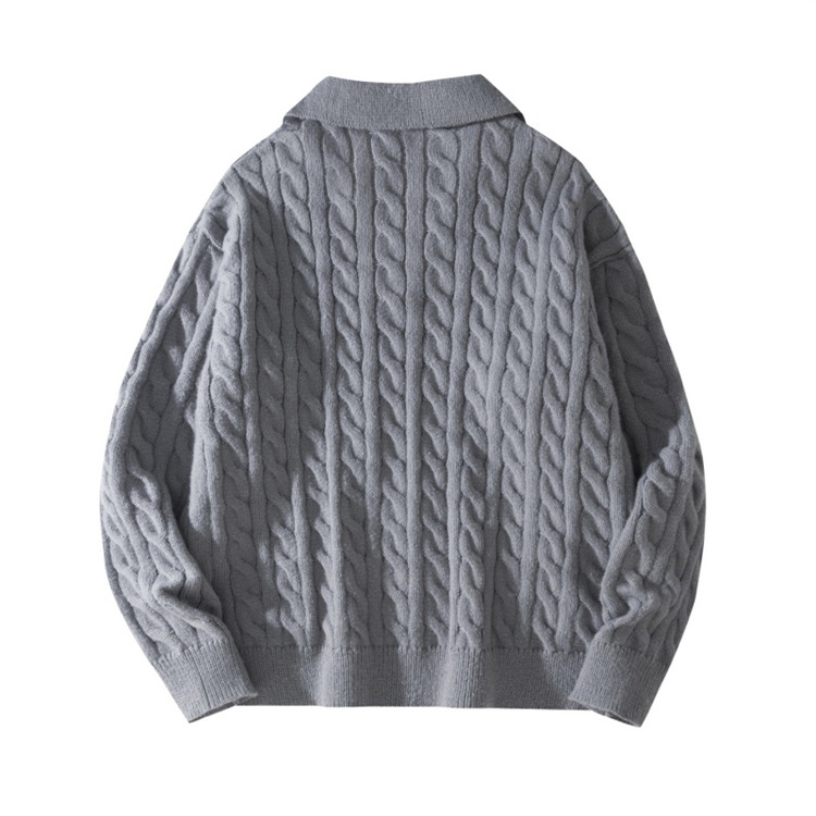 Oversized Cable Knit Sweater Women's V-Neck Pullover Casual Loose Fit Solid Color Top For Autumn Layering_voghion.com