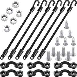 6条皮划艇配件18英寸6MM弹力绳配螺丝弹力绳挂钩固定扣套装HJ354