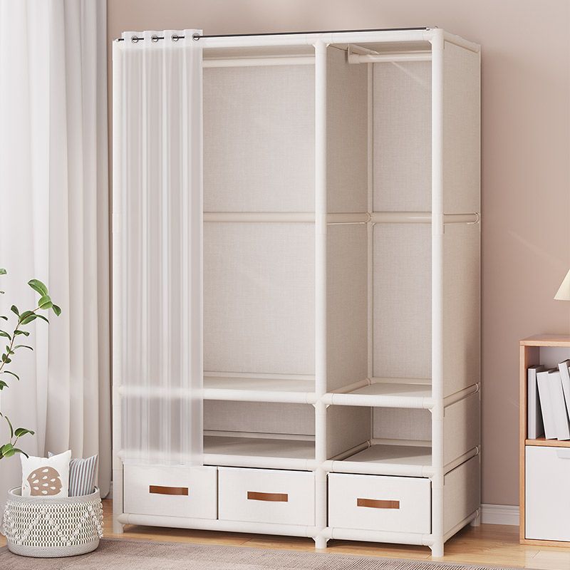 Japanese simple wardrobe household bedroom multi-layer cloth wardrobe with drawers rental storage cabinet large capacity hanging wardrobe