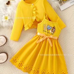 hot eleganc Girls 2-Piece Set Blouse and Pinafore Dress New