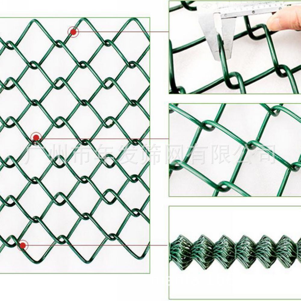 运动场勾花围栏 绿色菱形铁丝网护栏 公园草坪护栏现货出售