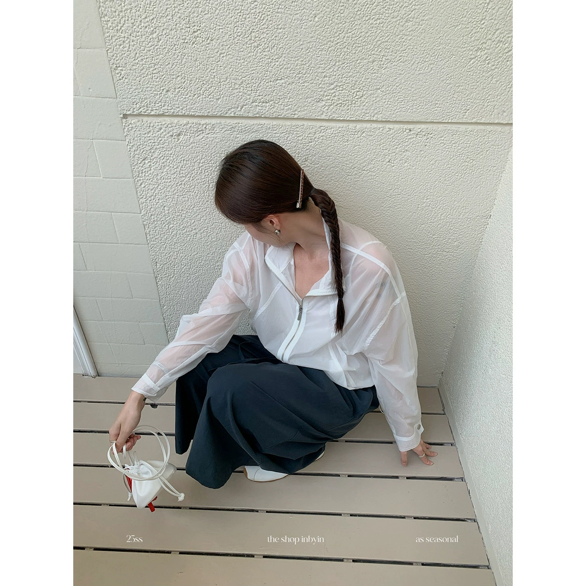 【Без возможности возврата или обмена】Новая летняя женская куртка свободного кроя с воротником-стойкой для защиты от солнца, тонкий повседневный топ