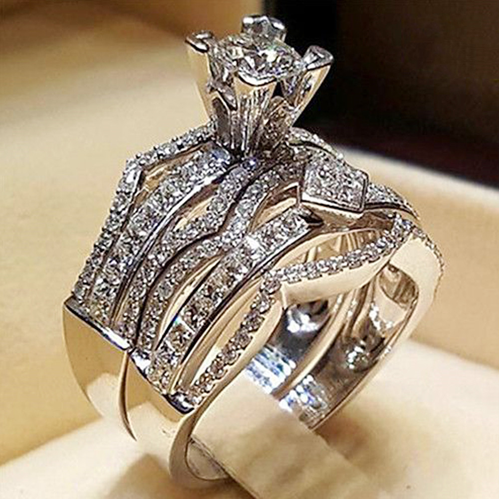 Cao Shi's New Full Diamond Eight Hearts and Eight Arrows Zircon Set Ring for Banquet Party Engagement Ring_voghion.com