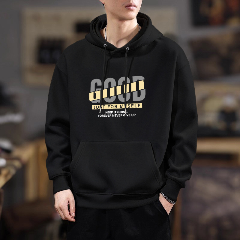Peso pesado chaqueta con capuz para hombres primavera y otoño marca de moda de alta calle pesado abrigo holgado estudiantes estilo de Hong Kong suéter universal