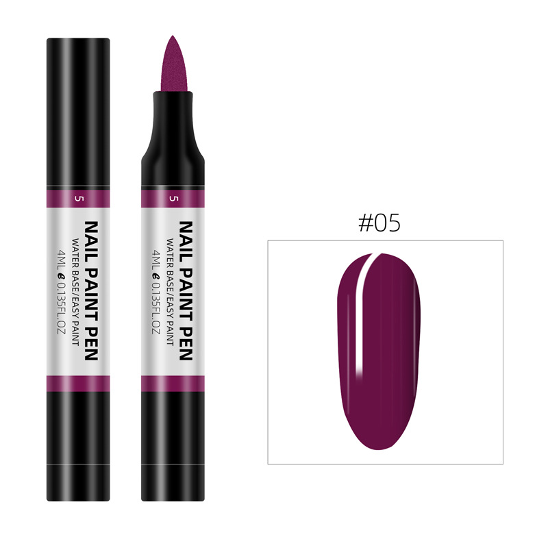 Nuevo producto transfronterizo Lápiz de pintura de esmalte de uñas de 24 colores Lápiz de pintura 3D Lápiz de pintura de uñas de punto a base de agua Lápiz de esmalte de uñas inodoro