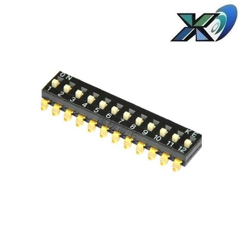 贴片拨动开关12位镀金  贴片12位拨码开关  12位贴片拨码开关镀金