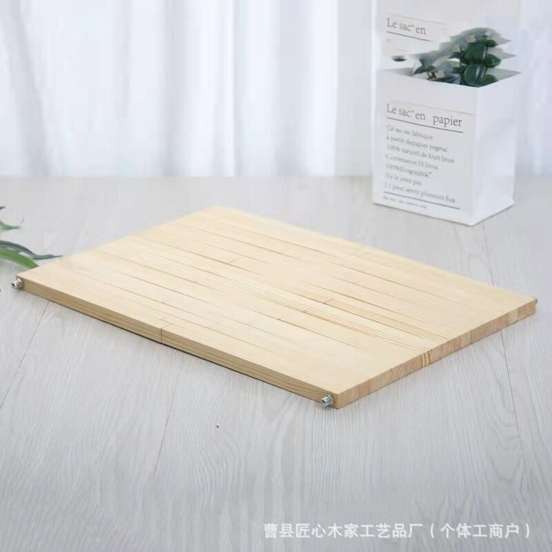 实木水果展示架多用途桌面折叠果蔬托盘创意手工折叠式木质水果盘|undefined