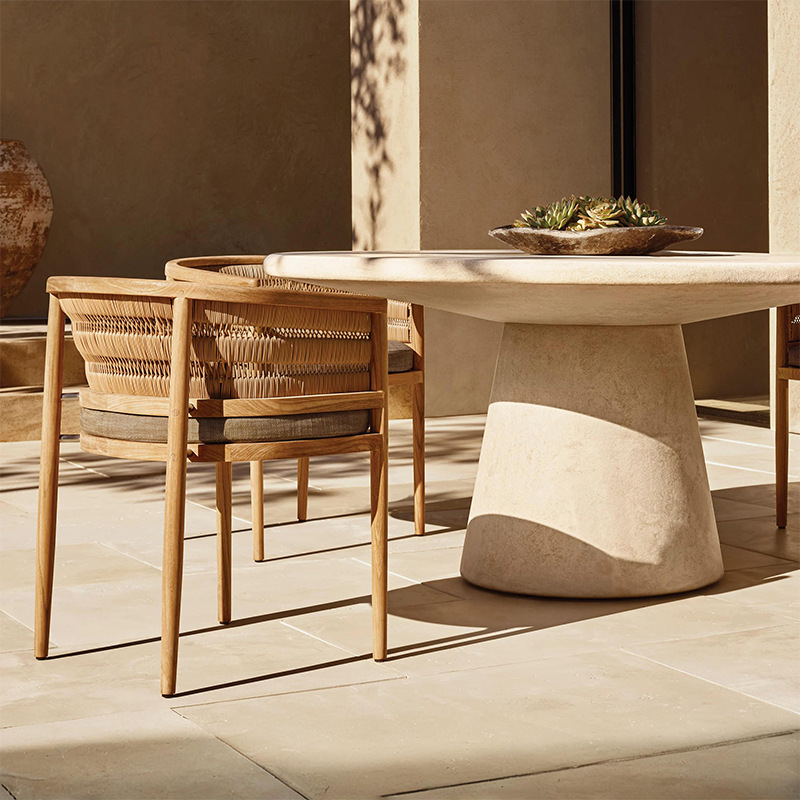 Mesa y silla al aire libre Hotel patio villa al aire libre alojamiento impermeable al sol mesa de madera terraza al aire libre silla de comedor de madera maciza