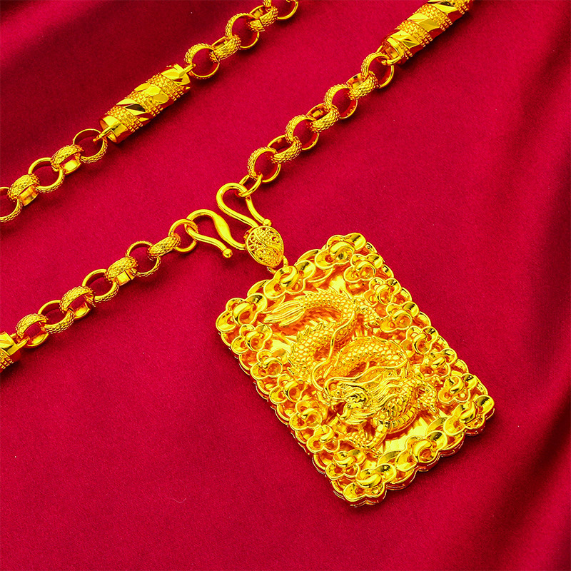 Vietnam Shajin Men's Overbearing Dragon Brand Necklace Pendant Wholesale Fashion Shajin Dragon Necklace Men