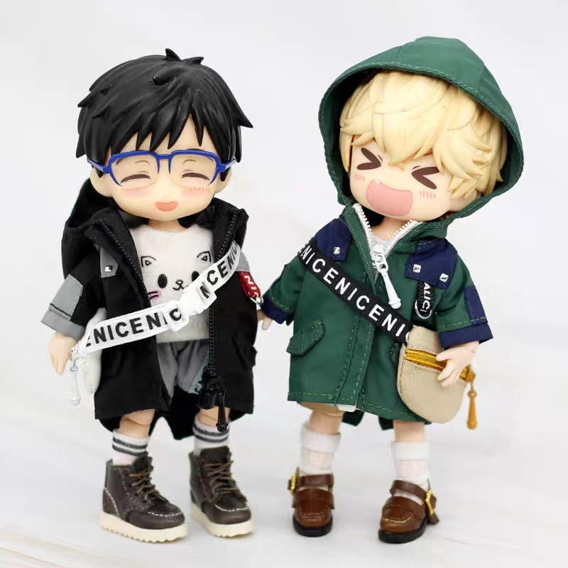 Ob11Mollyp9 Doll Clothing Long Jacket Hoodie Sweatshirt Color-Blocked Coat Doll-Style Clothing 1/12 Scale Bjd Gsc Ob11Mollyp9 Doll Clothing Long Jacket Hoodie Sweatshirt Color-Blocked Coat Doll-Style Clothing 1/12 Scale Bjd Gsc
