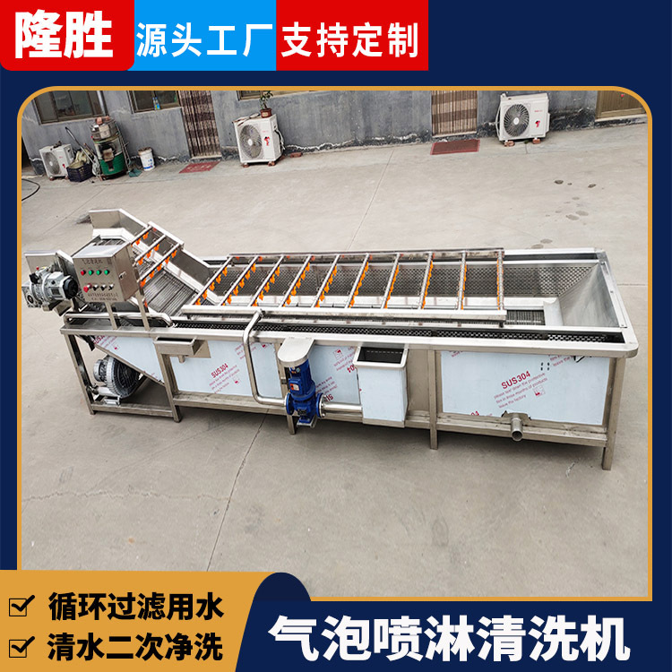 橙子果蔬气派清洗机 鼓泡式水果清洗设备 果汁加工清洗风干流水线