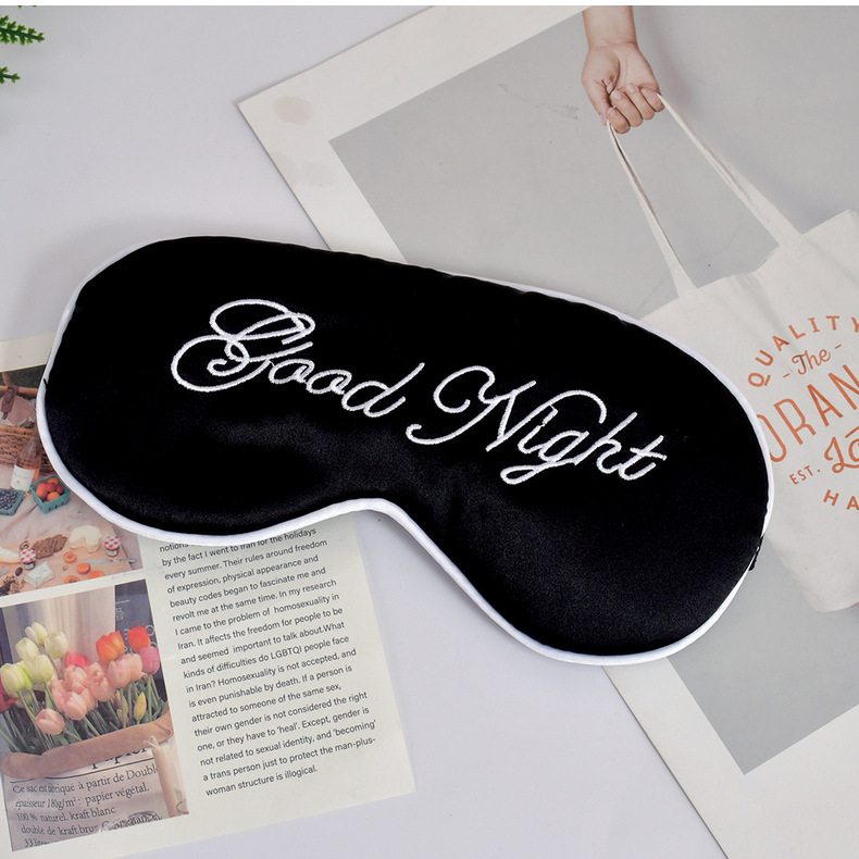 Indoor, Home Occasion Satin Material Simple Style Embroidery Multicolor Letter Satin Eye Mask