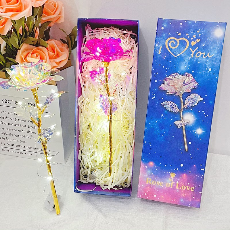 Creativo brillante ramo de rosas brillante flor eterna decoración adornos regalos de cumpleaños para chicas regalos de día de San Valentín