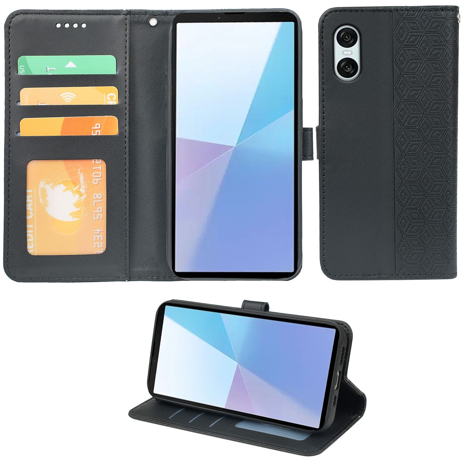 Suitable for Sony Xperia Xz1 Phone Case 2 Flip Cover R20 Small Round Buckle Printed Phone Leather Case Light Luxury Style