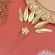 New Thai Dai Ethnic Style Hairpin Golden Leaf Hairpin Popular Jewelry Festival Accessories Factory Outlet