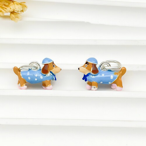 Diy three-dimensional alloy dripping oil cartoon sausage dog kurumi pendant beaded jewelry accessories beads exquisite accessories