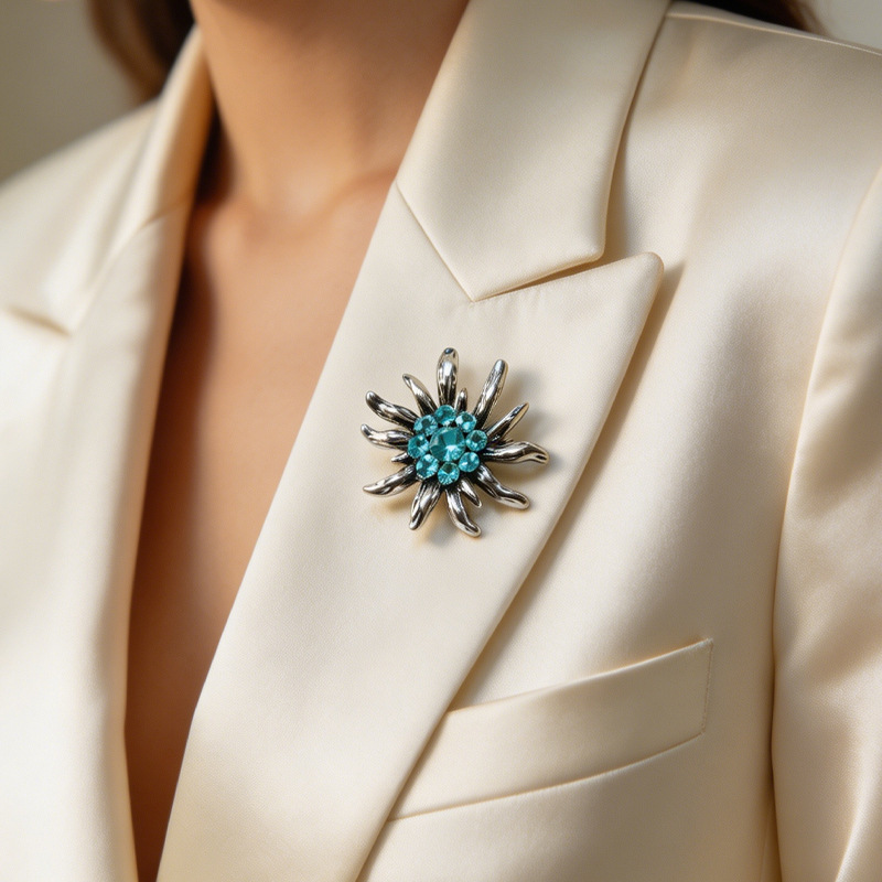 Edelweiss broche voor dames luxe accessoire van hoge kwaliteit_voghion.com