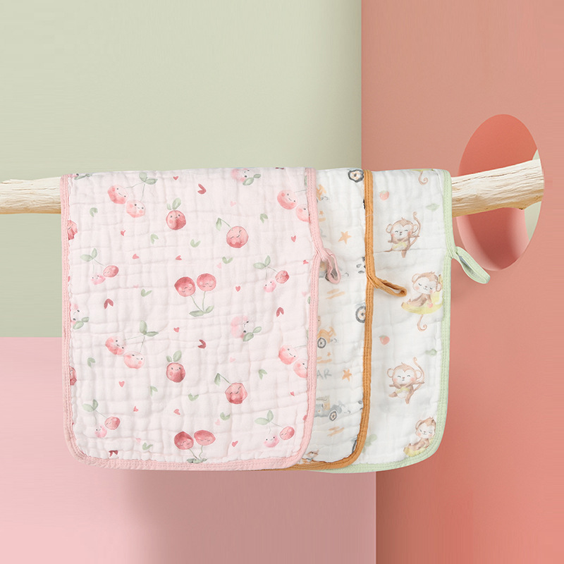 Six layers of combed cotton washed gauze children's towel baby bubble wash towel baby bath towel 30*50cm edging Six layers of combed cotton washed gauze children's towel baby bubble wash towel baby bath towel 30*50cm edging