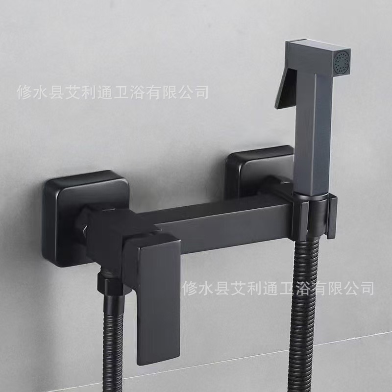 Bidé de cobre oculto para montaje en pared con pistola pulverizadora de alta presión, grifo de inodoro preinstalado para agua fría y caliente, transfronterizo
