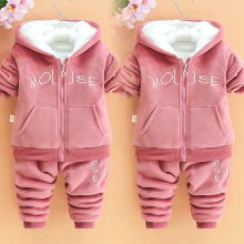 女童秋冬装1-2-34岁儿童加绒加厚棉衣套装男童装外套保暖衣服洋气