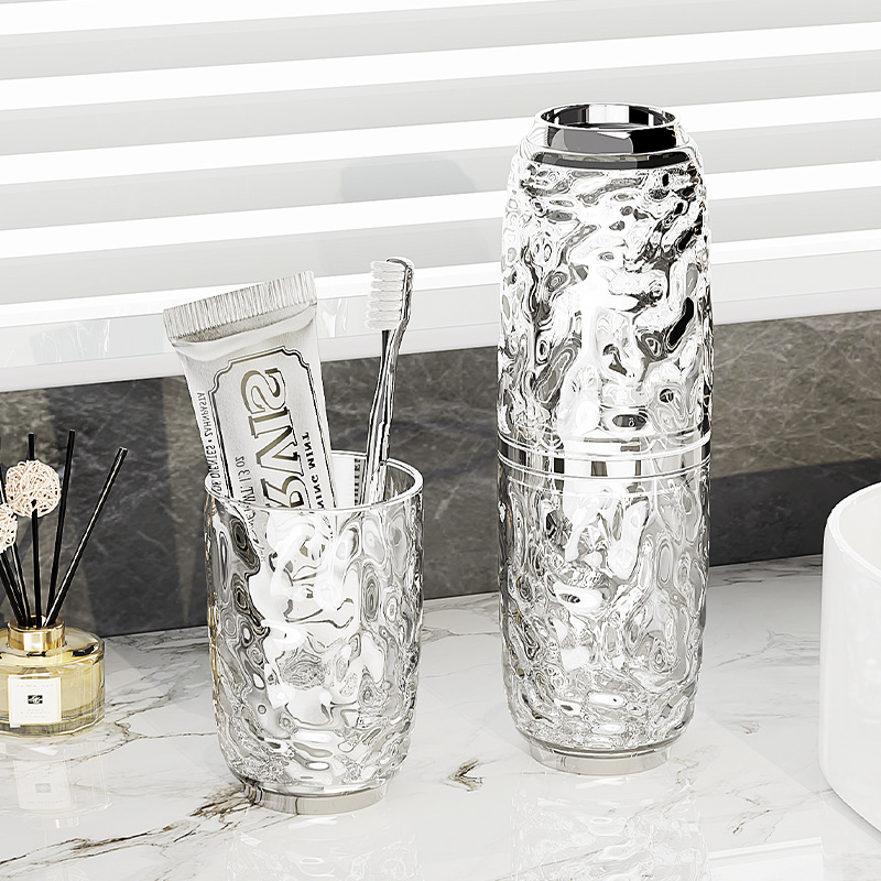 Patrón glaciar taza de lavado de viaje cepillo de dientes pasta de dientes taza de diente portátil taza de almacenamiento traje de viaje enjuague bucal taza