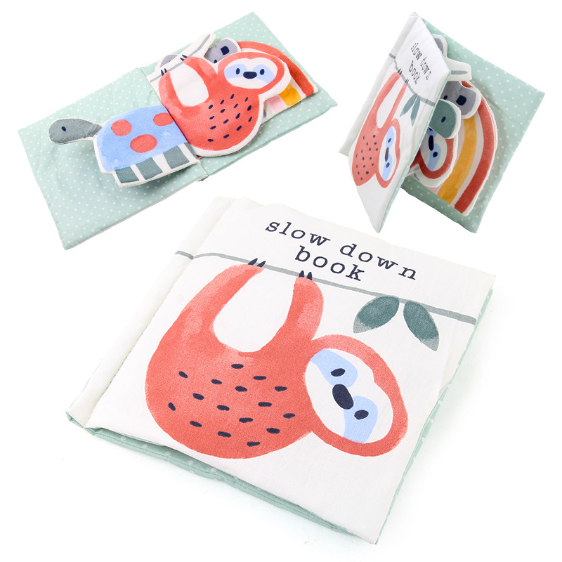 Libro de tela para niños con sonido no puede rasgar animal Palma bebé inglés libro de tela educación temprana juguetes educativos exportación transfronteriza