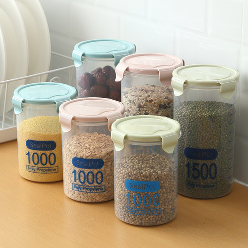 Food preservation sealed jar, grain storage jar, refrigerator kitchen coffee dried fruit plastic vacuum preservation box