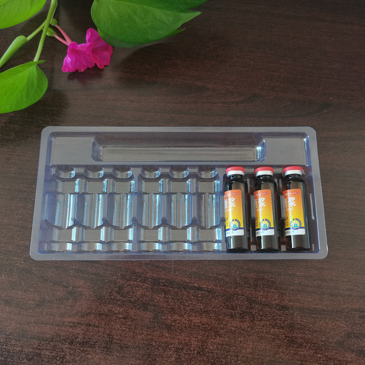 厂家供应口服液包装盒10毫升9支吸塑盒药品塑料内衬批发医用分装