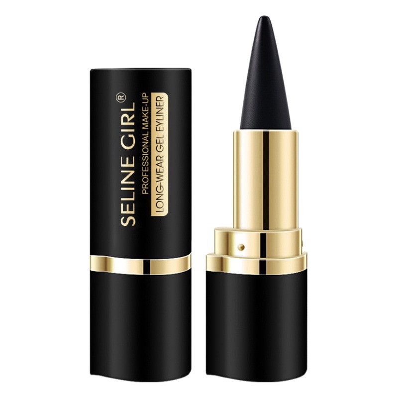 Cross-border celinger makeup matte waterproof not easy to smudges black single-head solid eyeliner for women eyeliner