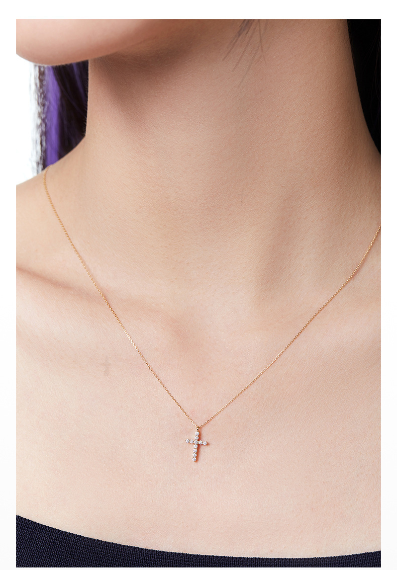 Cross Pattern 925 Sterling Silver Cross Pendant Necklace