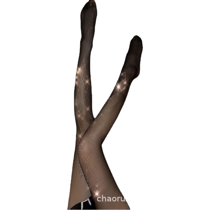 Medias de malla de diamantes de imitación para adultos medias pantimedias bolsa de malla transpirable tamaño libre ultra-Delgado negro color sólido medias de verano