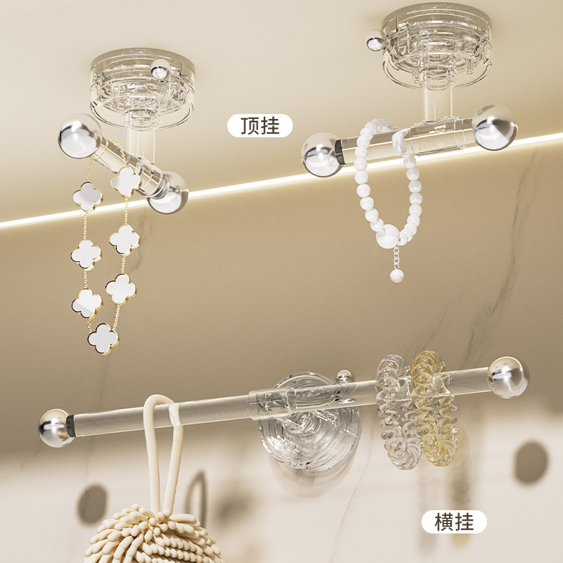 Gancho de cuerda de cabeza de ventosa Estante sin perforaciones, anillo para el cabello, banda de goma, accesorios para el cabello, gancho para colgar, lavado de cara de baño, muñequera, estante de almacenamiento