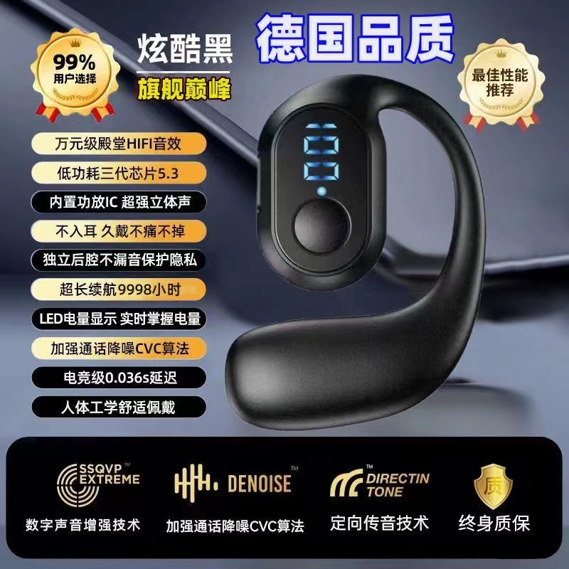 [通話時間 120 時間] 完全ワイヤレス Bluetooth ヘッドセット、デジタル ディスプレイ、超長時間スタンバイ、ユニバーサル、あらゆる携帯電話に適しています|undefined