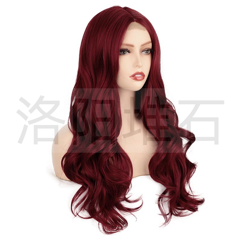 Wig European and American Ladies Wig Front Lace Chemical Fiber Big Wave Long Curly Wig Wigs Small Lace Wig Head Coverpicture3