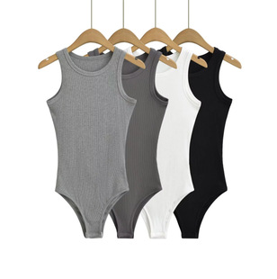 25 Summer New Women's Spice Style Sexy Crewneck Vest Jompon Ins Slim-Fit Stretch Sleeveless Tight Top