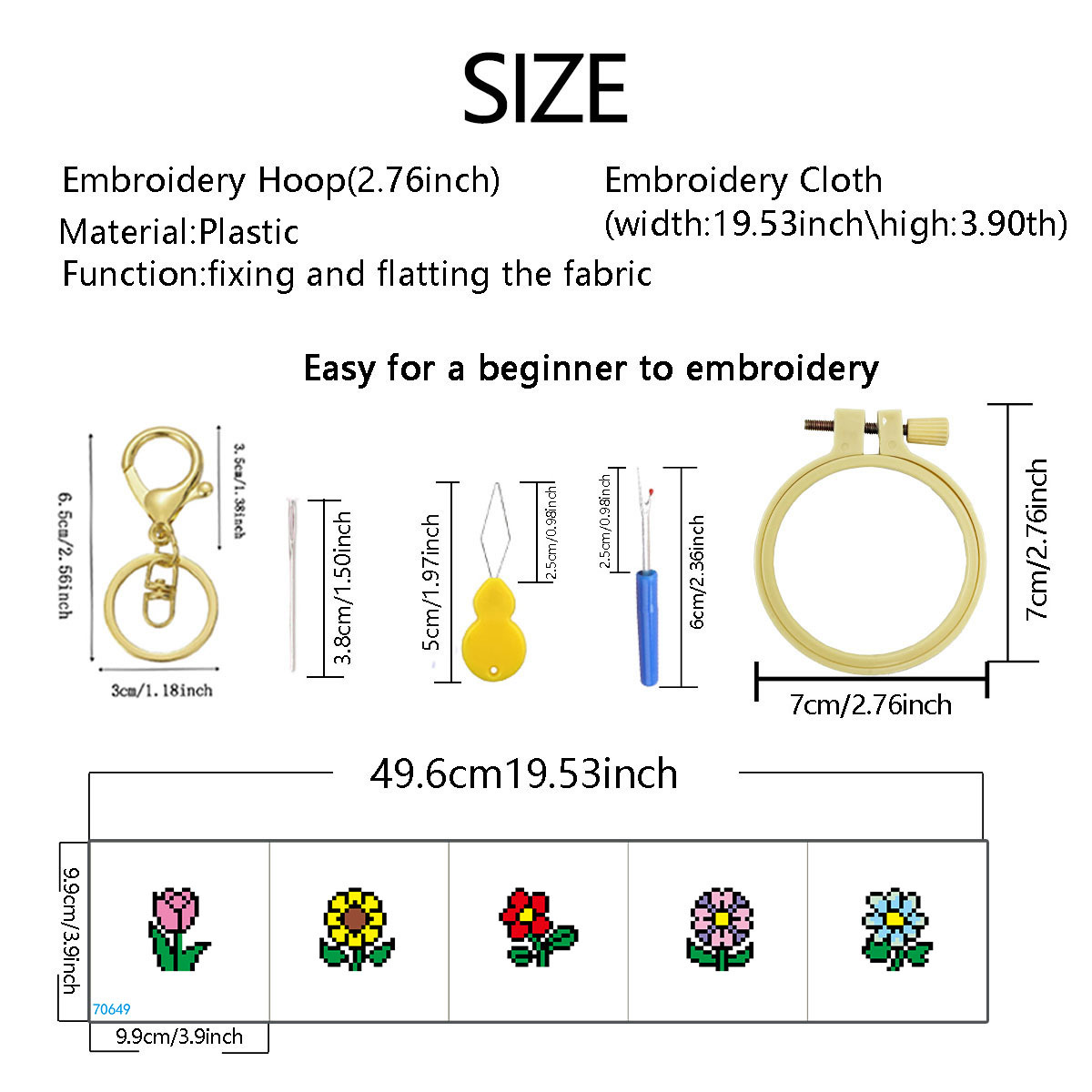Nuevo bordado cruzado transfronterizo colgante floral planta simple DIY niños bordados cruzados image 3