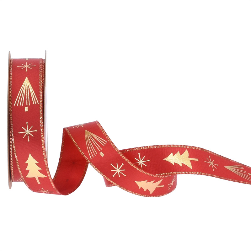 Nuevos productos Amazon Walnutman cintas estampadas letras de seda de árbol de Navidad caja de regalo de Navidad embalaje cinta forjada pequeño rollo