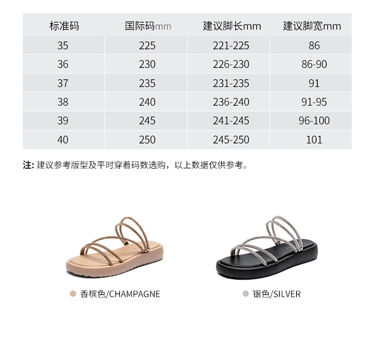 Sandal đính đá nữ đế thấp lấp lánh phong cách Tây, dễ phối đồ — BK110 màu bạc chi tiết 8
