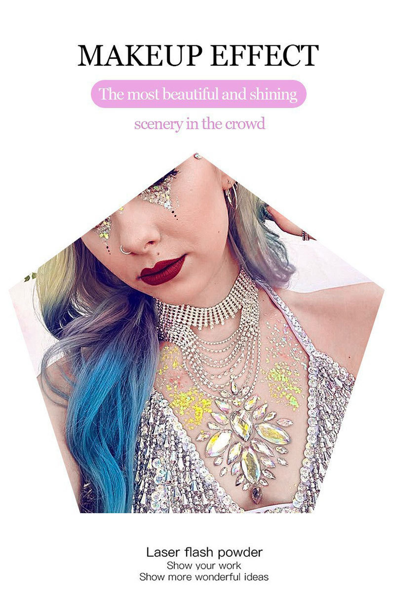 MAGIC CASA Mermaid Scale Sequin Gel Facial Body Lip Sequin Eyeshadow Dazzling Polarized Stage Makeup Item Picture