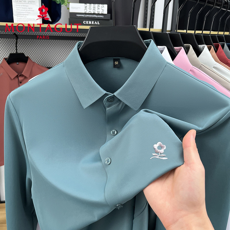 Montagut 100% Mulberry Silk Long-Sleeved Shirt for Men, Middle-Aged and Elderly, High-End Spring and Autumn Non-Iron Anti-Wrinkle Casual Shirt Montagut 100% Mulberry Silk Long-Sleeved Shirt for Men, Middle-Aged and Elderly, High-End Spring and Autumn Non-Iron Anti-Wrinkle Casual Shirt
