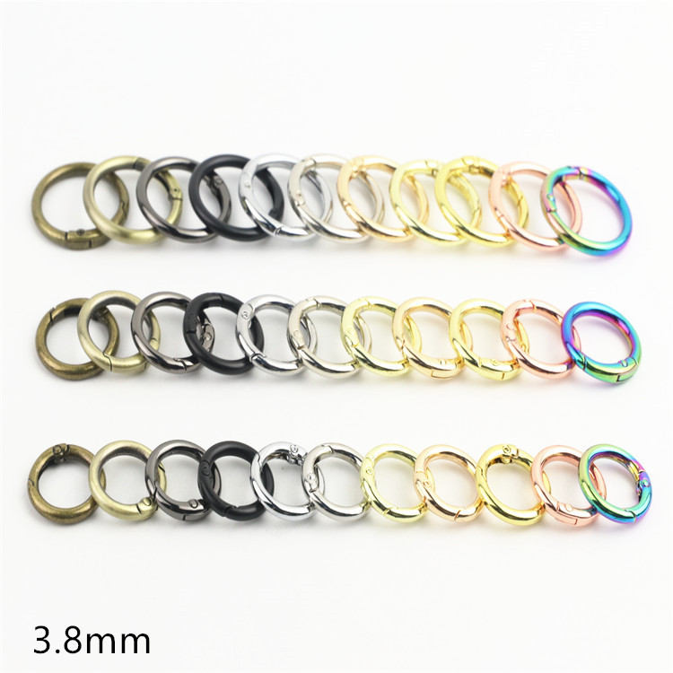 Zinc Alloy Spring Buckle for Bags, Metal Spring Ring, Open Ring, DIY Keychain, Round Ring Buckle