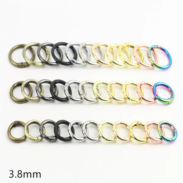Zinc Alloy Spring Buckle for Bags, Metal Spring Ring, Open Ring, DIY Keychain, Round Ring Buckle