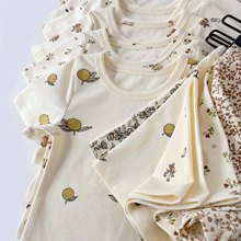 儿童夏季短袖套装透气女童家居服宝宝纯棉a类套装男童睡衣童装