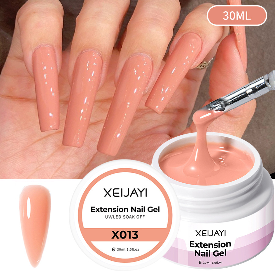 Pegamento de esmalte de uñas al por mayor Poly Gel Crystal pegamento de extensión 30ml pegamento de fototerapia bandeja sin papel Jelly Glue para salón de uñas