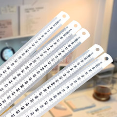 メーカー卸売り直販1メートル足厚鋼尺100cm標準ステンレス板直尺両面鋼尺学生物差し