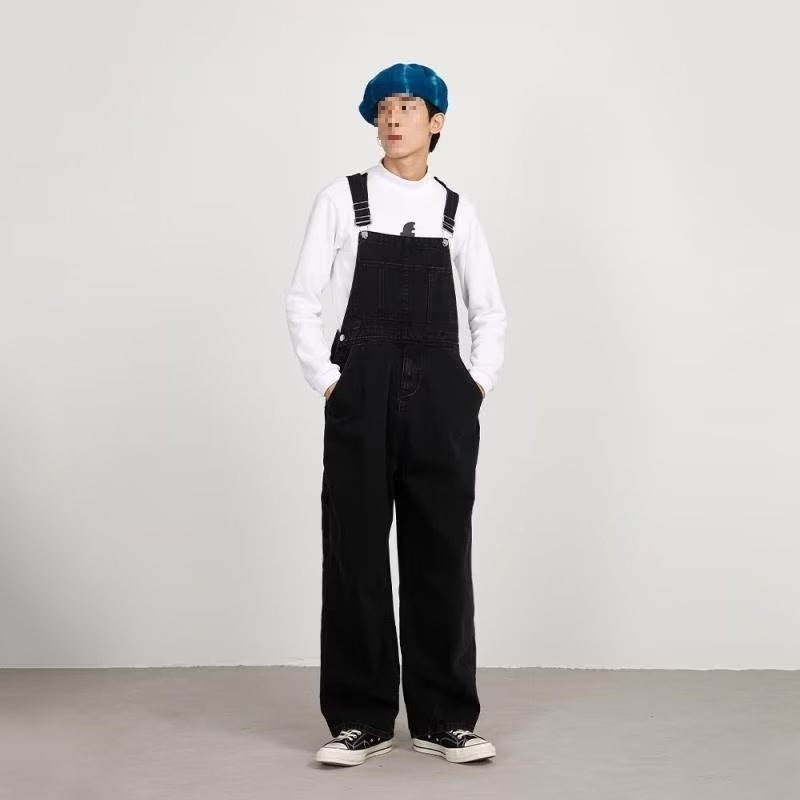 High Street Style Denim Overalls Couple Outfits Unisex 2022 Niche Letter Design Long Pants Wholesale