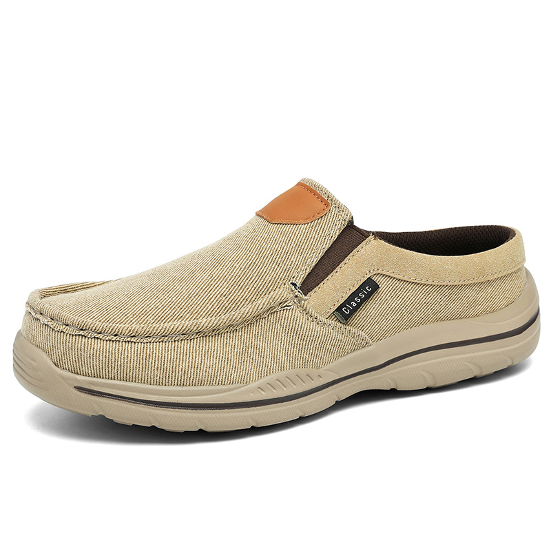 2025 nuevos zapatos de tamaño grande transfronterizos para hombres convenientes zapatos de lona casuales ultraligeros con suela gruesa cómodos zapatos transpirables